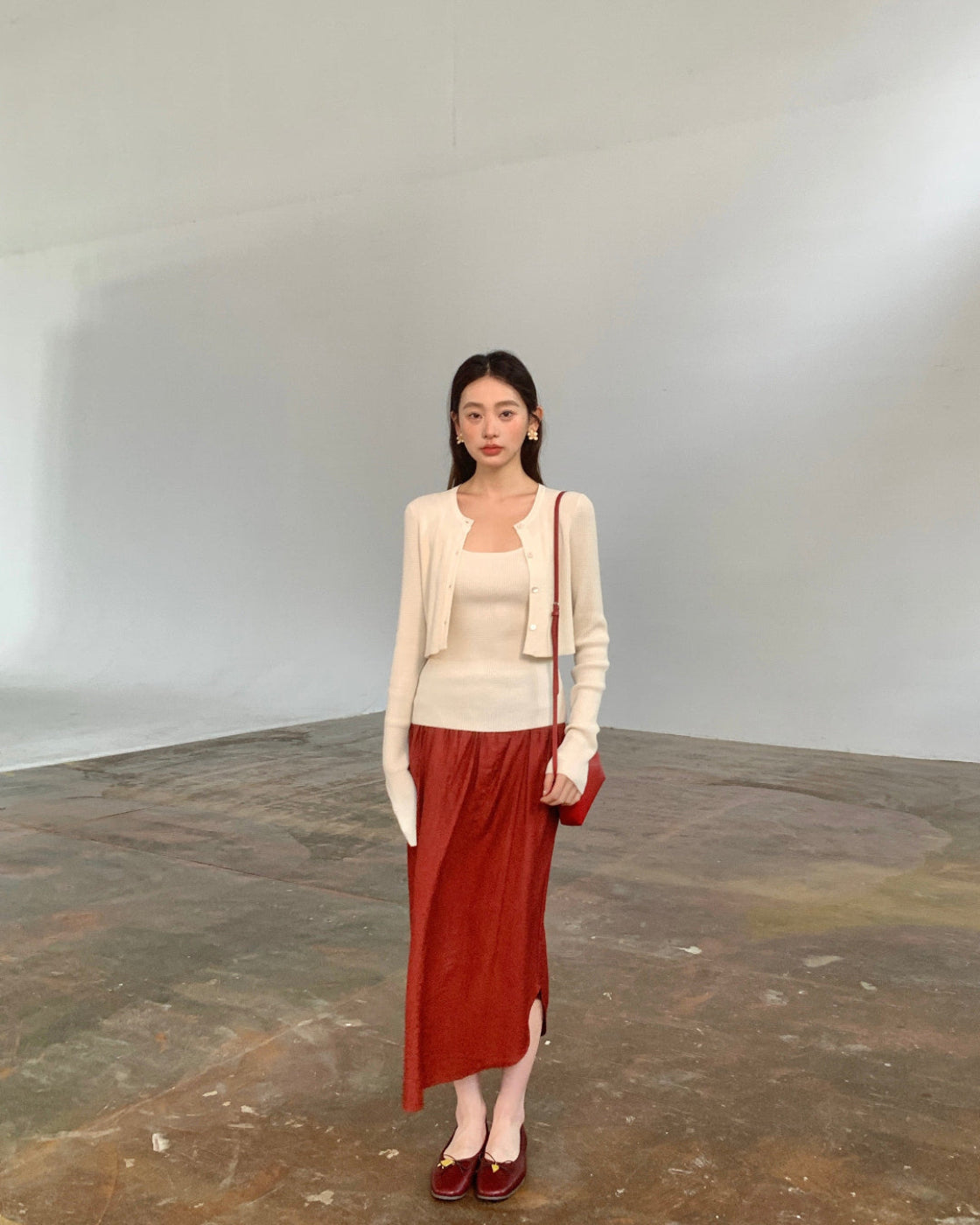 Waffle-Knit Cardigan & Camisole Set