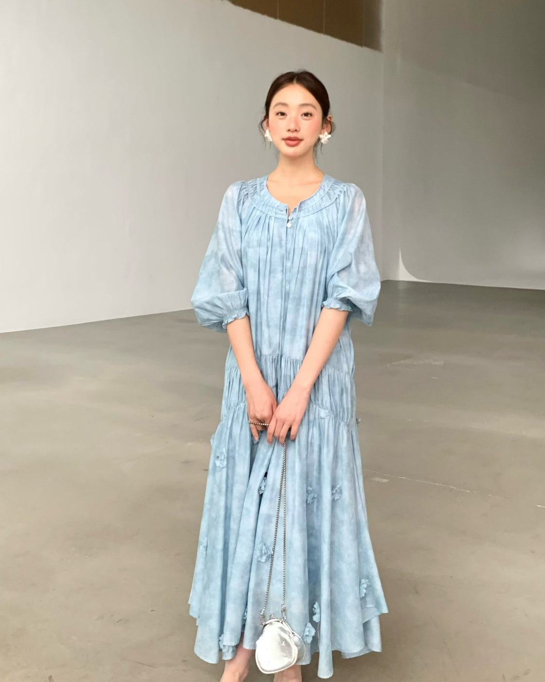 Original design, ink wash shading, and loose-fitting dress