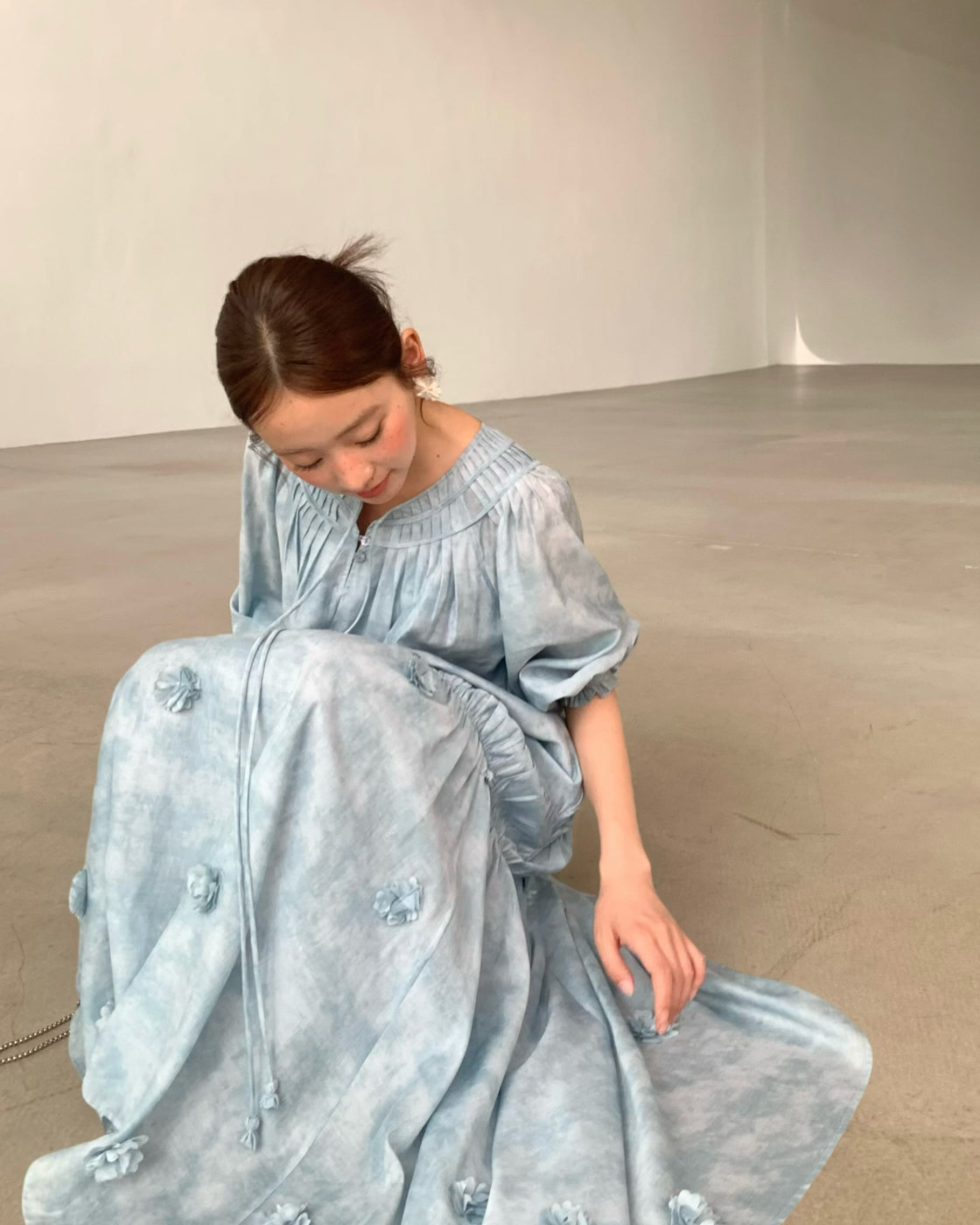 Original design, ink wash shading, and loose-fitting dress