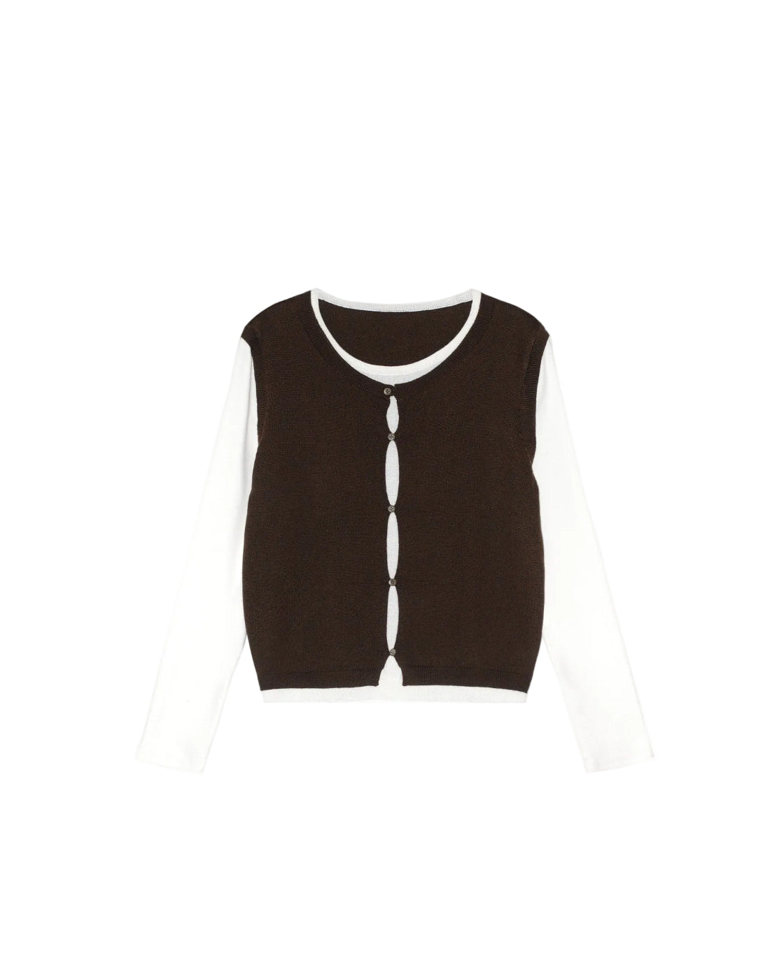 レイヤード風 ドレープネック デザインニット