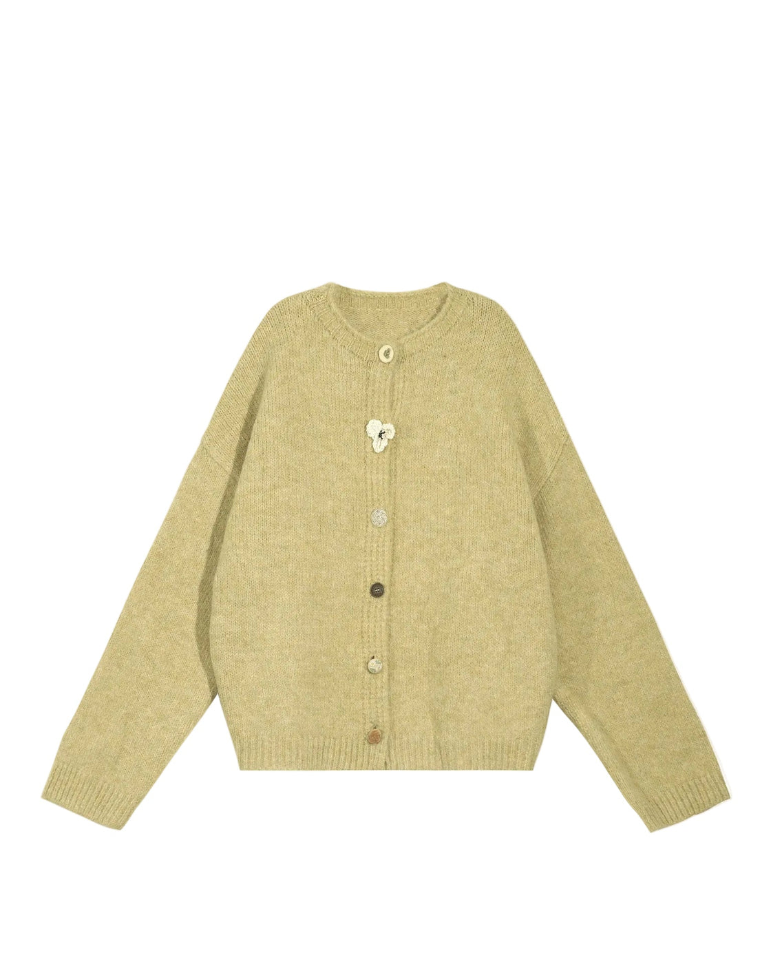 3Dフラワー刺繍 モヘアタッチ カーディガン