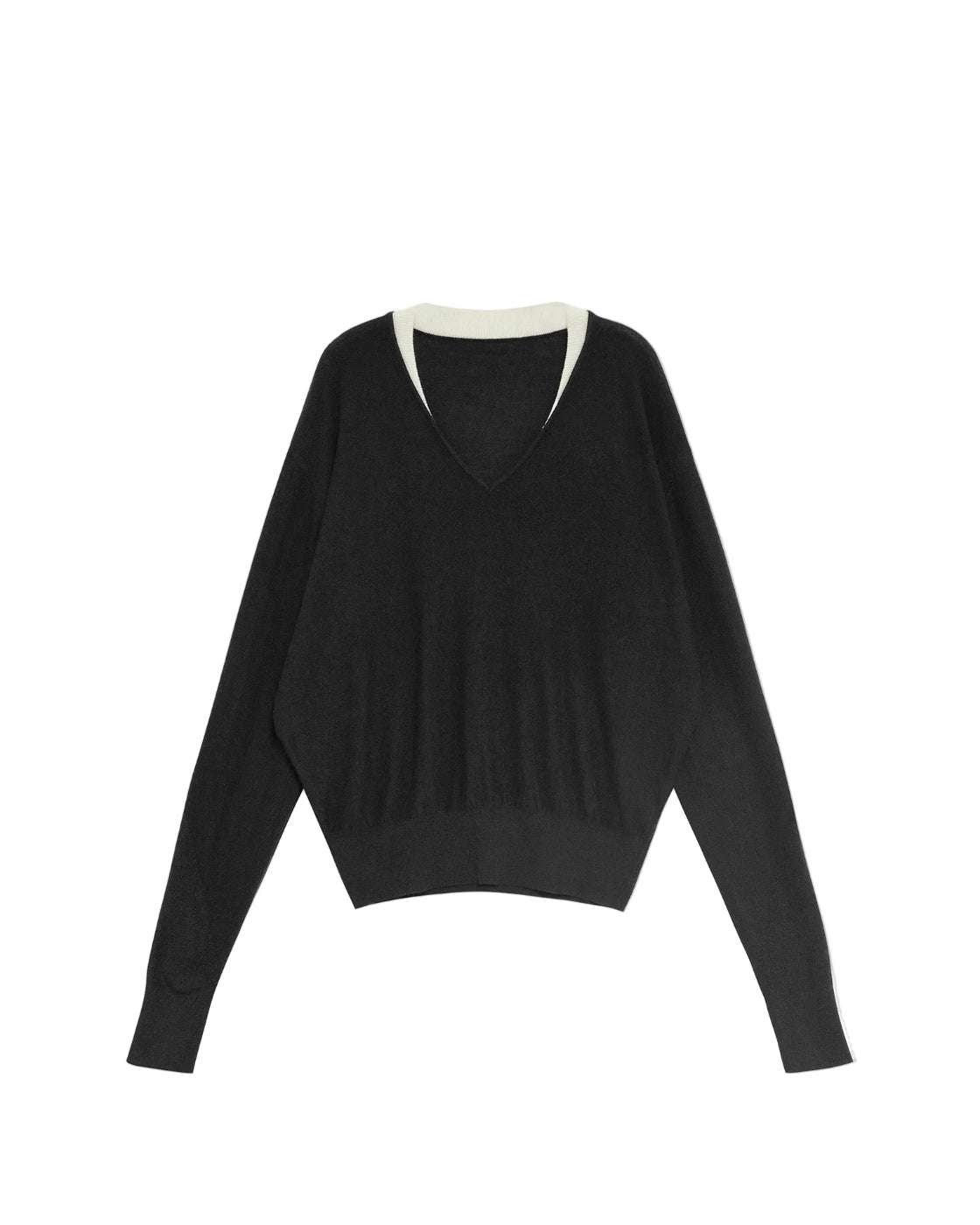 Vスリット・カフス 構築的リブニット