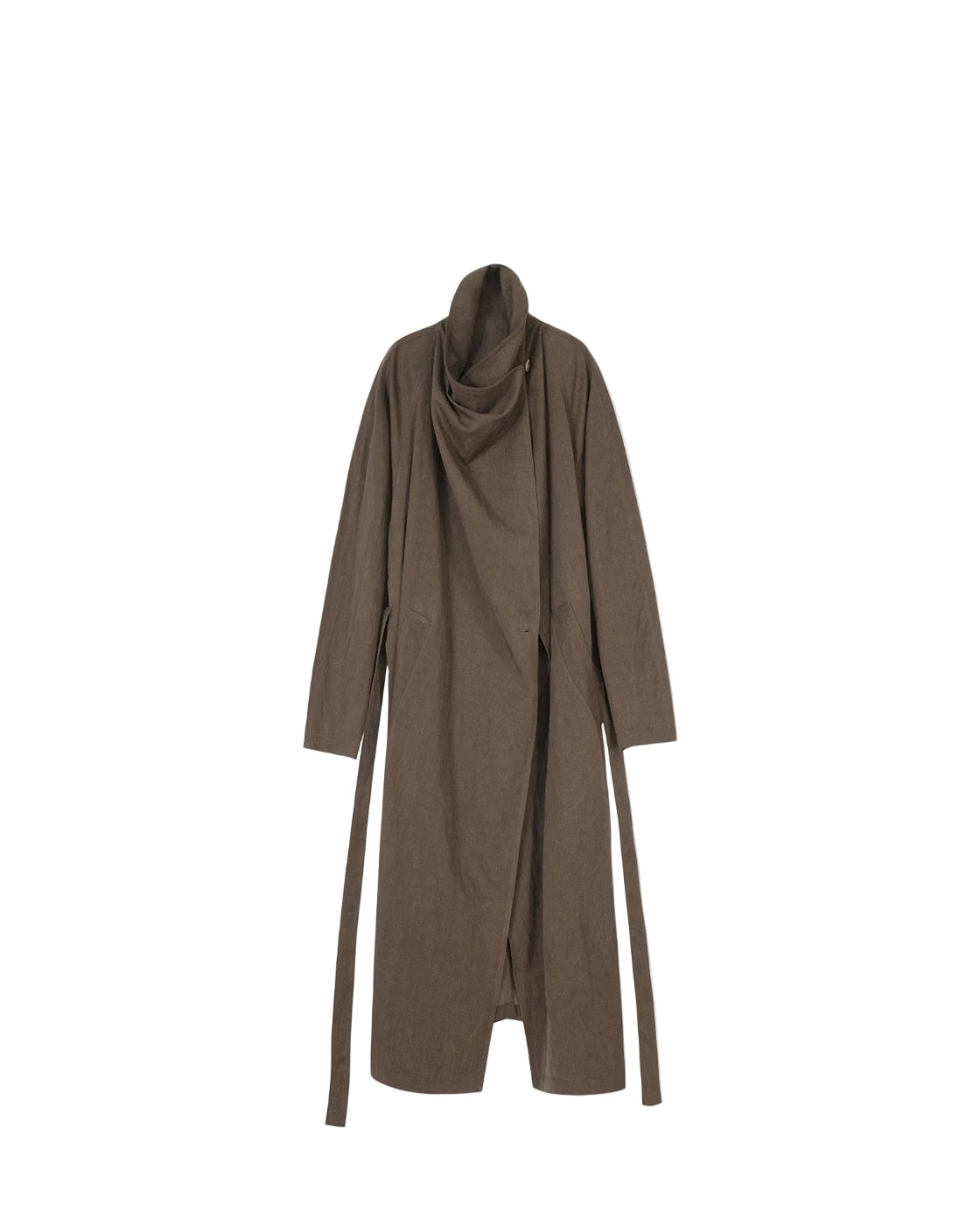 소매 디자인 감각의 여유로운 롱 트렌치코트 - 미니멀핏