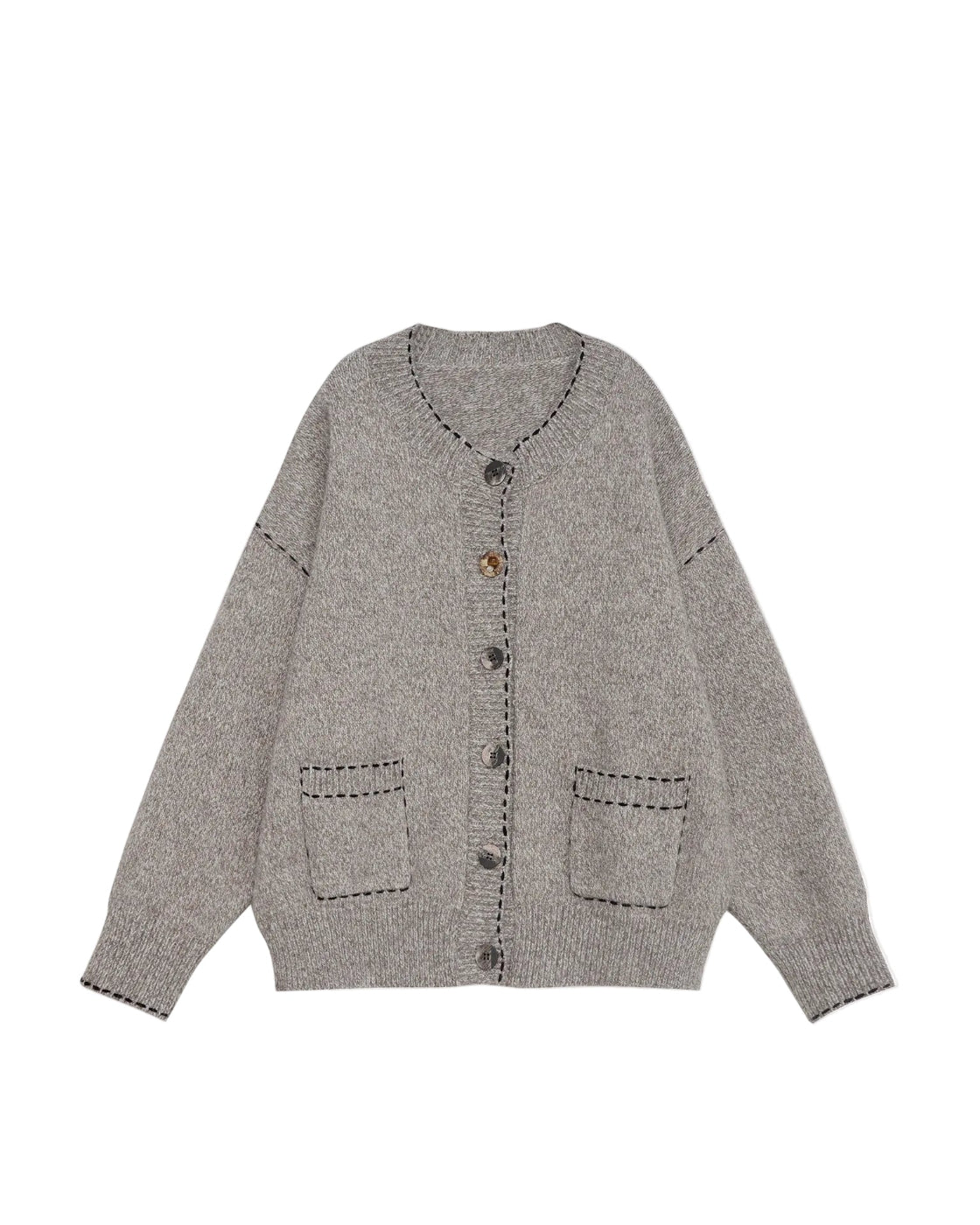 여성 고급 핸드메이드 루즈핏 슬림 니트 가디건