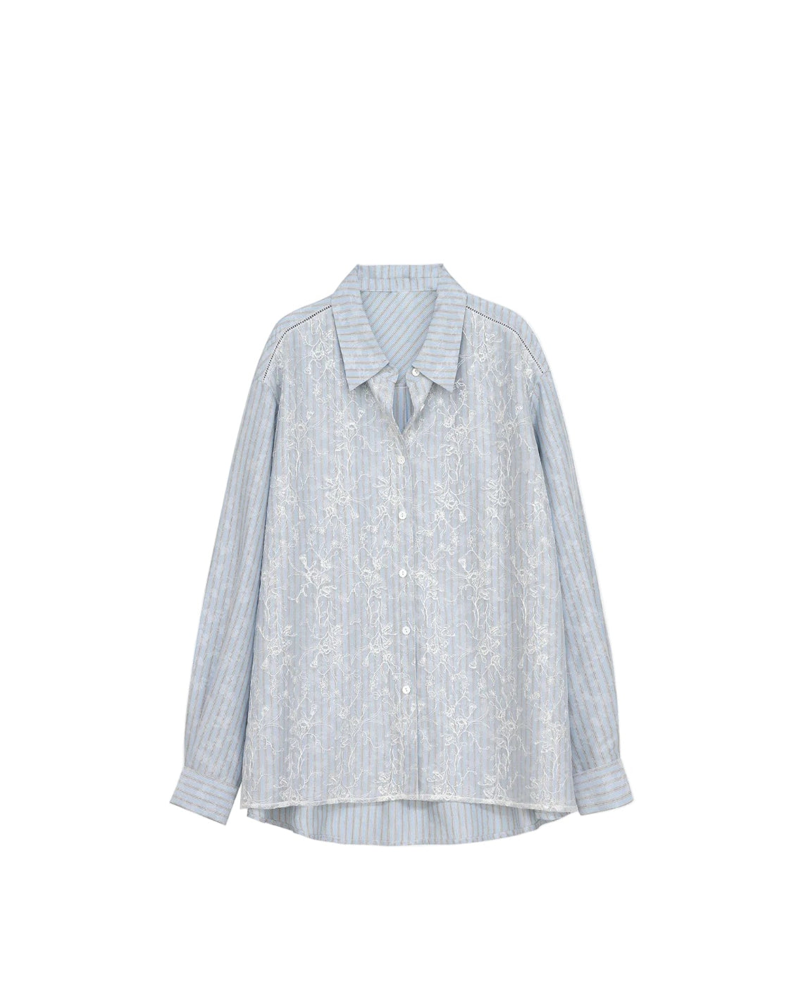 クチュールライク 3Dジャカード ストライプシャツ