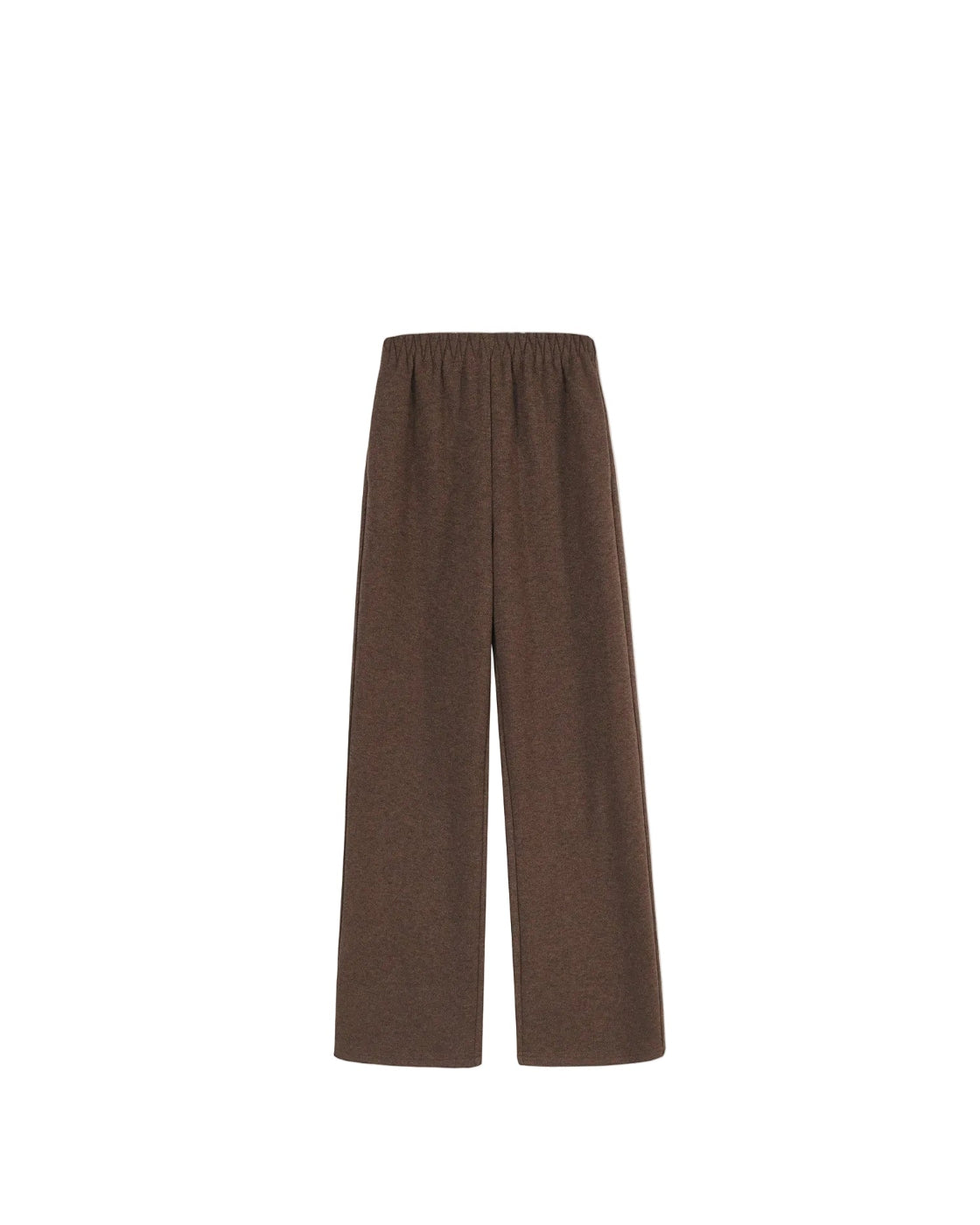 ウールブレンド サイドライン 厚手ニットパンツ