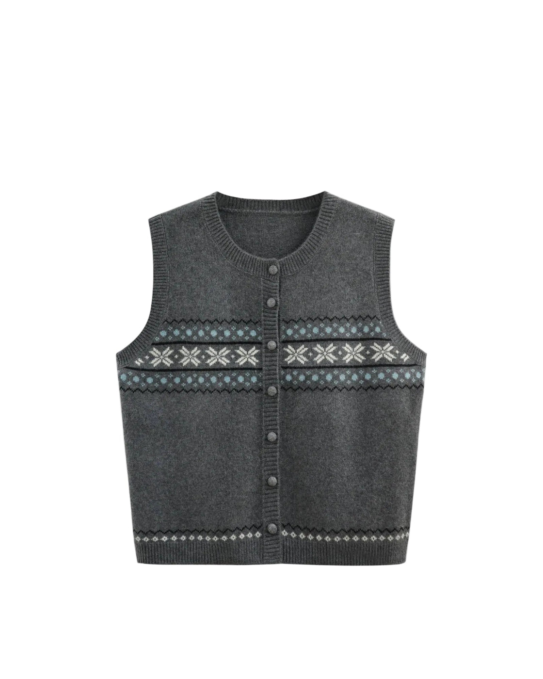 ヴィンテージライク 3Dジャカード ニットベスト