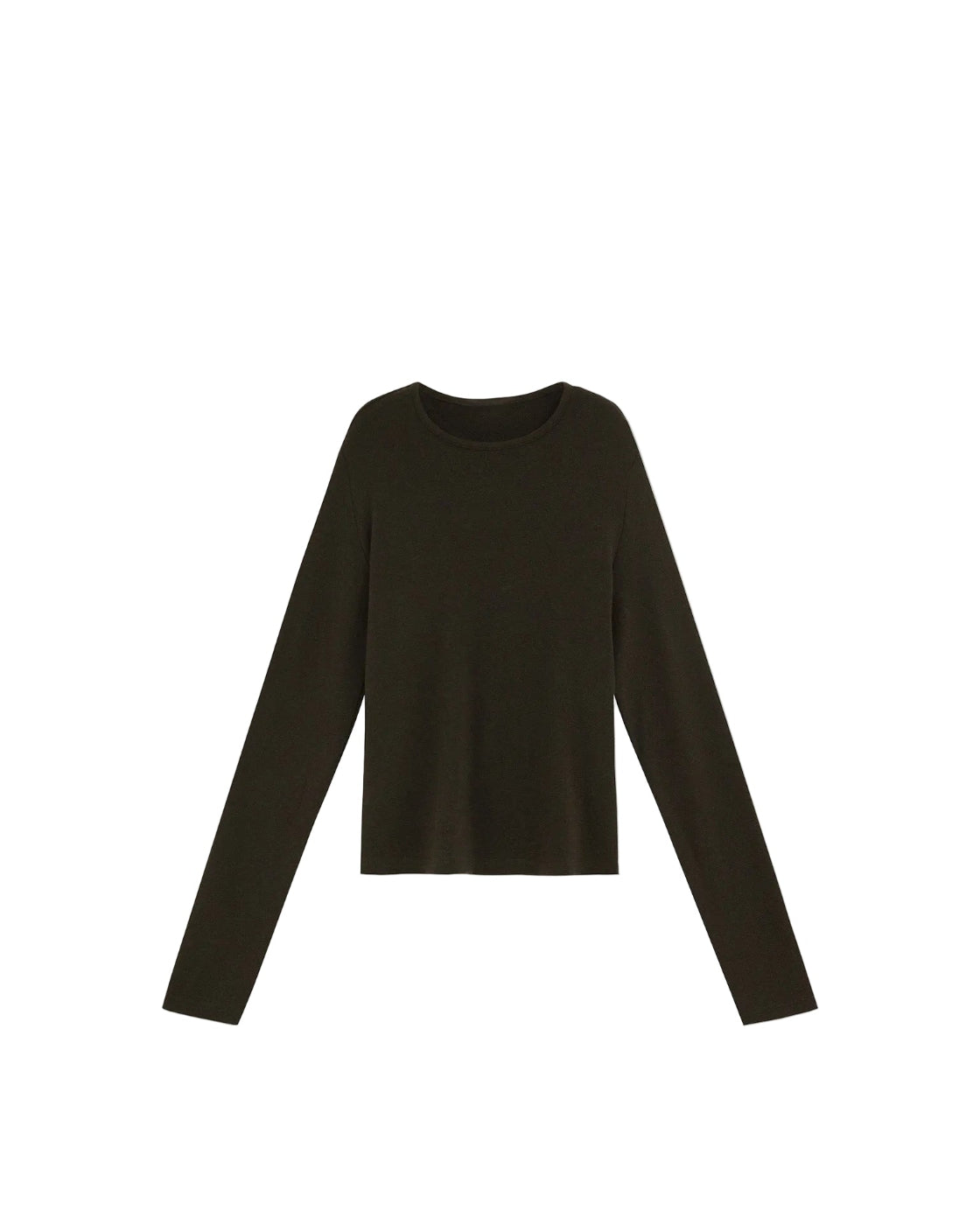 부드러운 기모 신축성 만능 라운드넥 긴팔 티셔츠