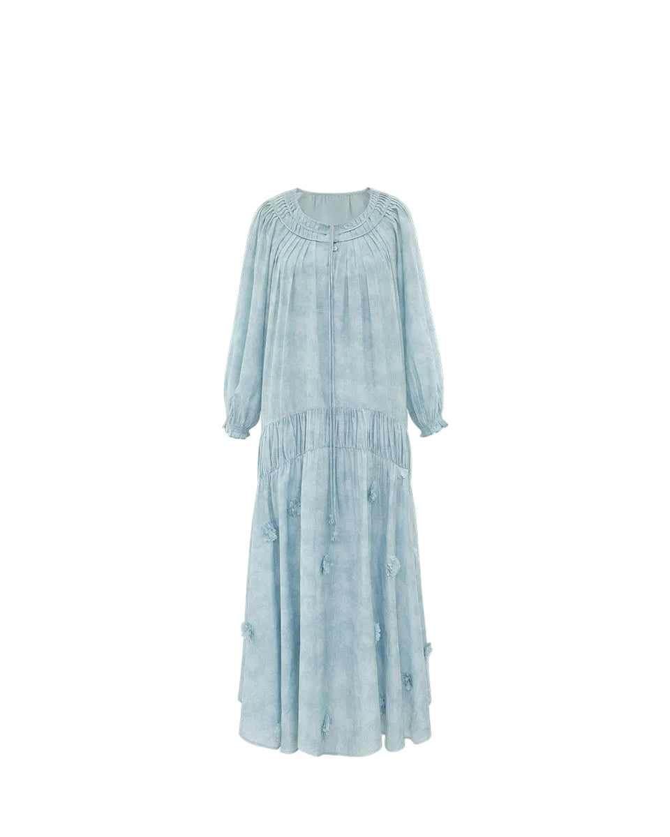 Original design, ink wash shading, and loose-fitting dress