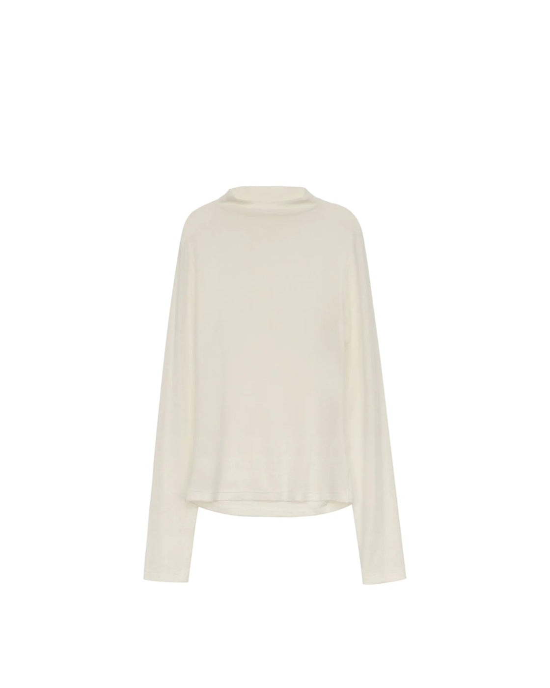 울 부드러운 슬림핏 긴팔 티셔츠