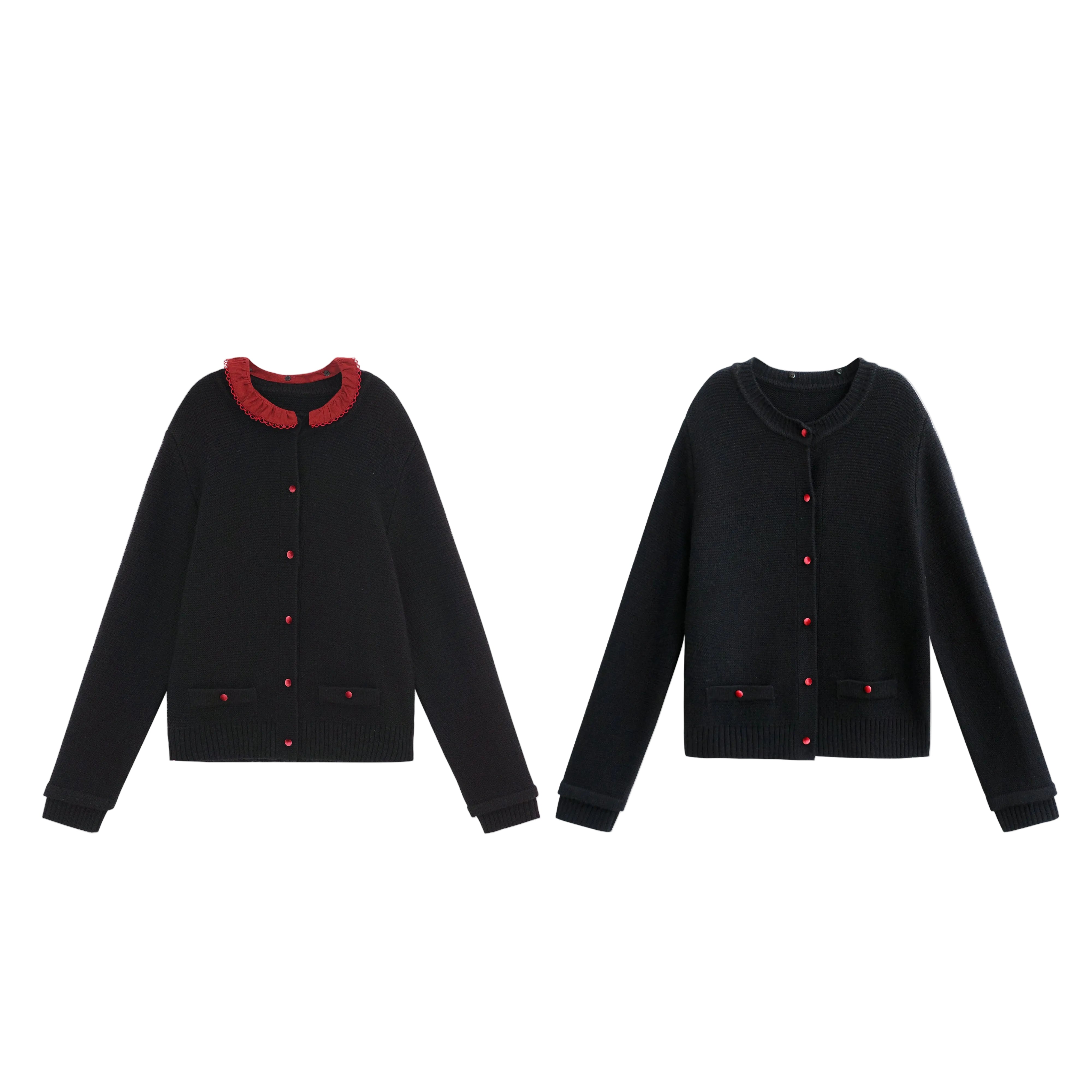 2-Way デタッチャブル襟 & 建築的リブニット・プルオーバー